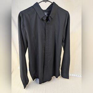 Volcom Black casual long large men's button-down shirt